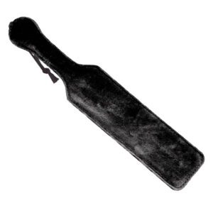 A wooden paddle with a handle.
