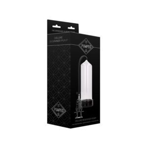 Black box packaging featuring a white cylindrical product.