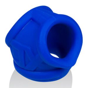 Blue 90-degree elbow pipe fitting made of plastic.
