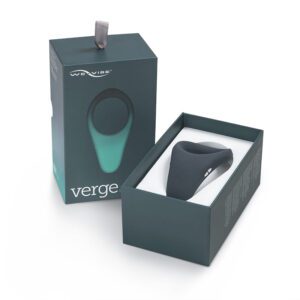 Black Verge wireless earphones with packaging box.