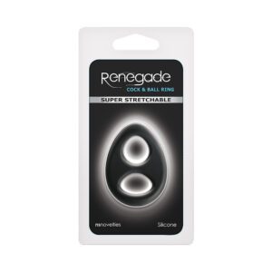 Renegade vibrating ring for male enhancement in black packaging.