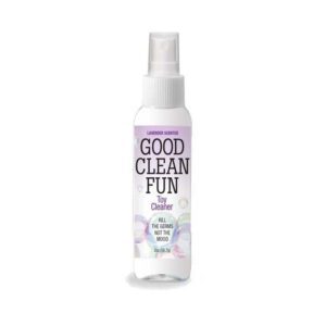 Good Clean Fun natural sunscreen spray bottle.