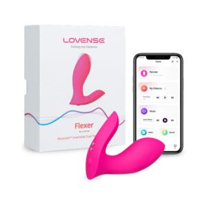 Pink Lovense Flexy wearable vibrator with app control.