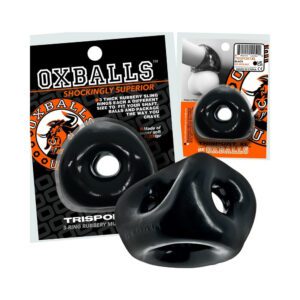 Black Oxballs product packaging with two black silicone items.