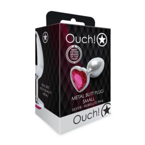 Ouch! medical-grade stainless steel anal beads in black and silver packaging.