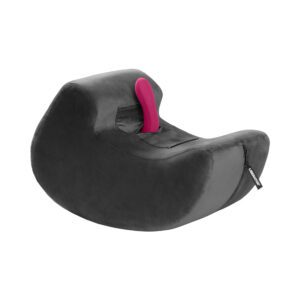 Black and pink child booster car seat.