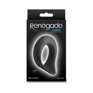 Renegade black silicone ring in stylish packaging.