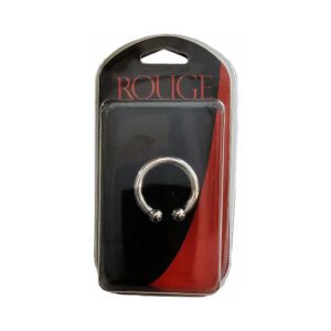Silver ring with three stones in black and red packaging.