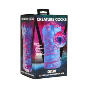 Colorful packaging of Creature Cocks Cyclone toy with vibrant design.
