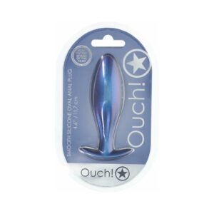 Blue metallic tool in plastic packaging labeled 'Ouch!'