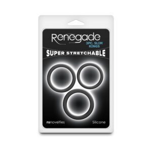 Pack of three super stretchable rings by Renegade.