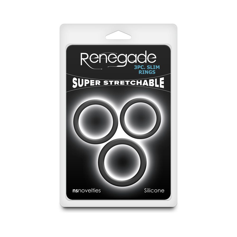 Pack of three super stretchable rings by Renegade.